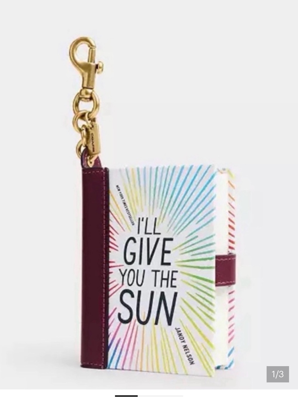 Book Cover Card Holder - "I'll Give You The Sun" with Burgundy Trim